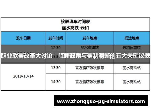 职业联赛改革大讨论：降薪政策与赛制调整的五大关键议题